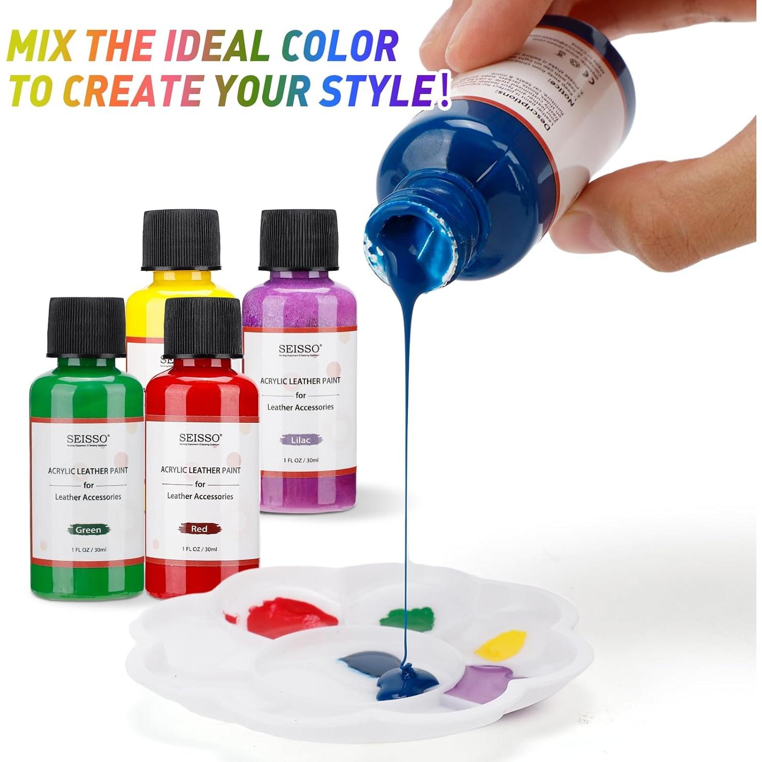 Kit de Pintura Acrílica para Cuero SEISSO 12 Colores 30ml