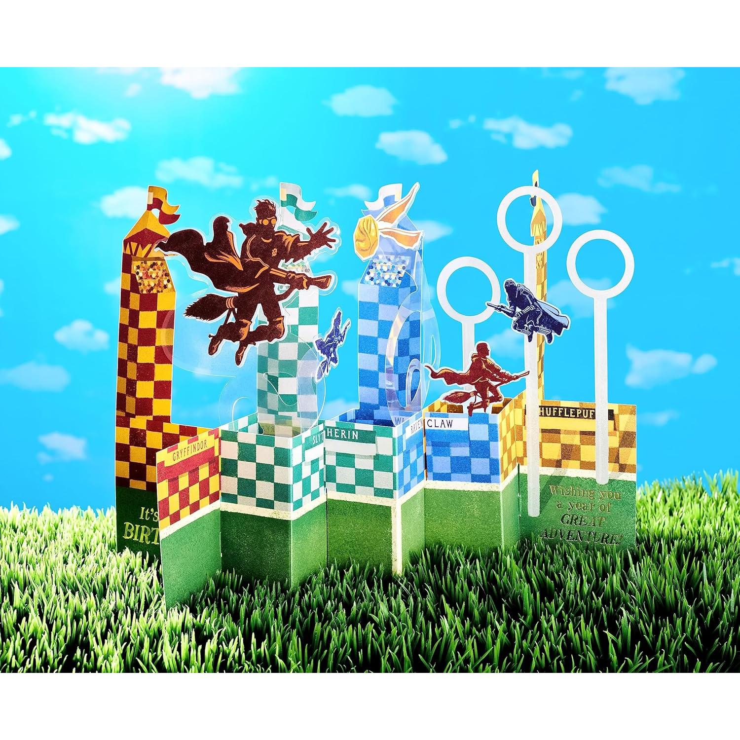 Tarjeta Pop Up Cumpleaños Harry Potter Quidditch 13.65x20.96cm