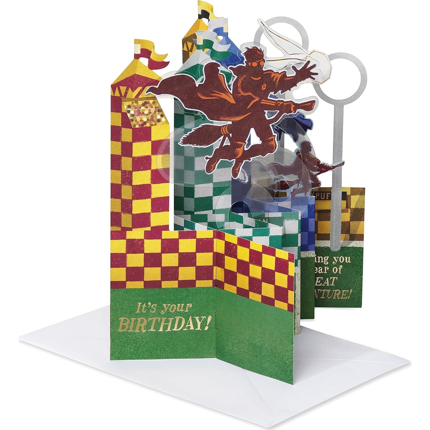 Tarjeta Pop Up Cumpleaños Harry Potter Quidditch 13.65x20.96cm
