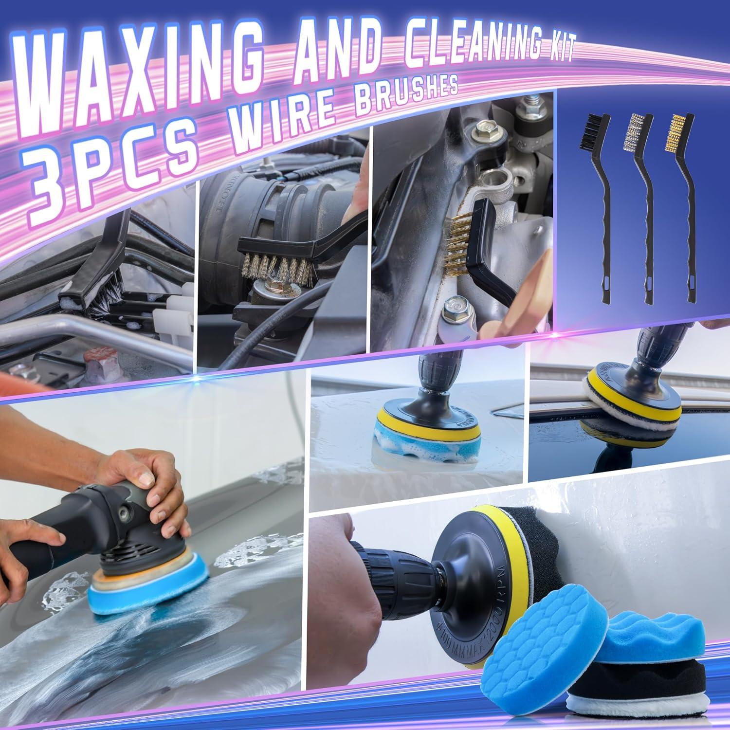 Kit de Detalle de Coche Bemece 29 Piezas Herramientas Limpieza