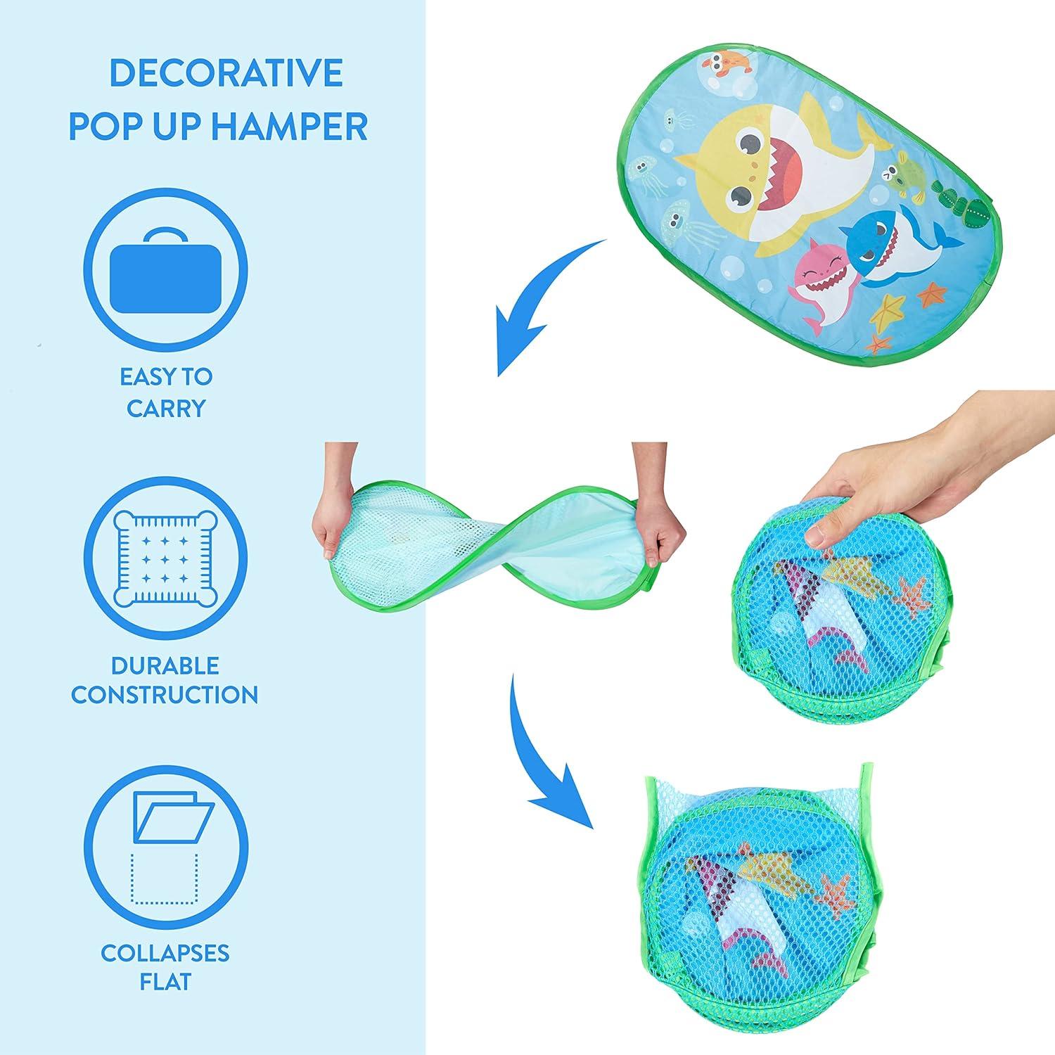 Cesta de Almacenamiento Plegable Idea Nuova Baby Shark 55x34x34 cm