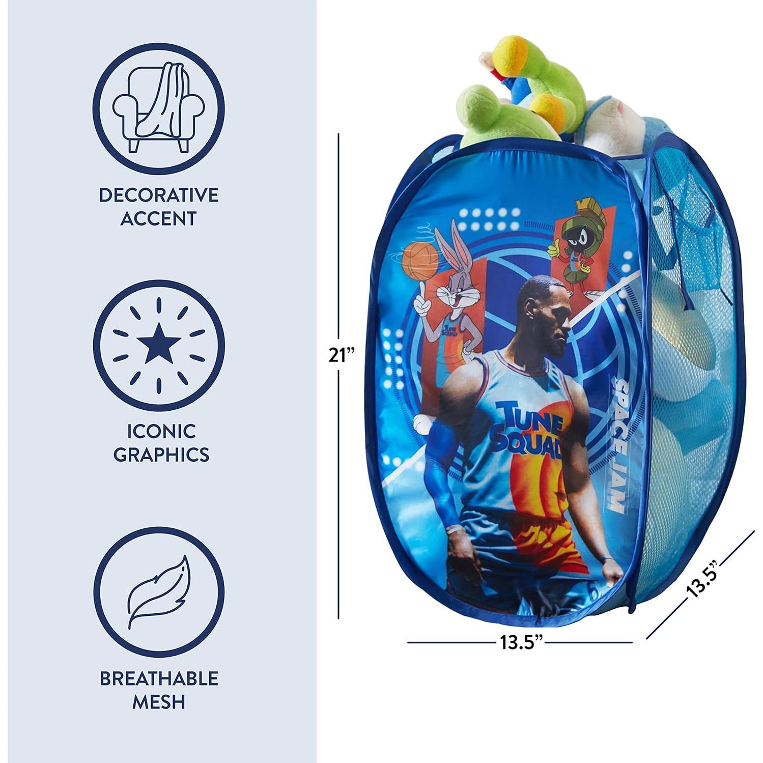 Cesta Plegable Space Jam Idea Nuova 80L para Ropa y Juguetes