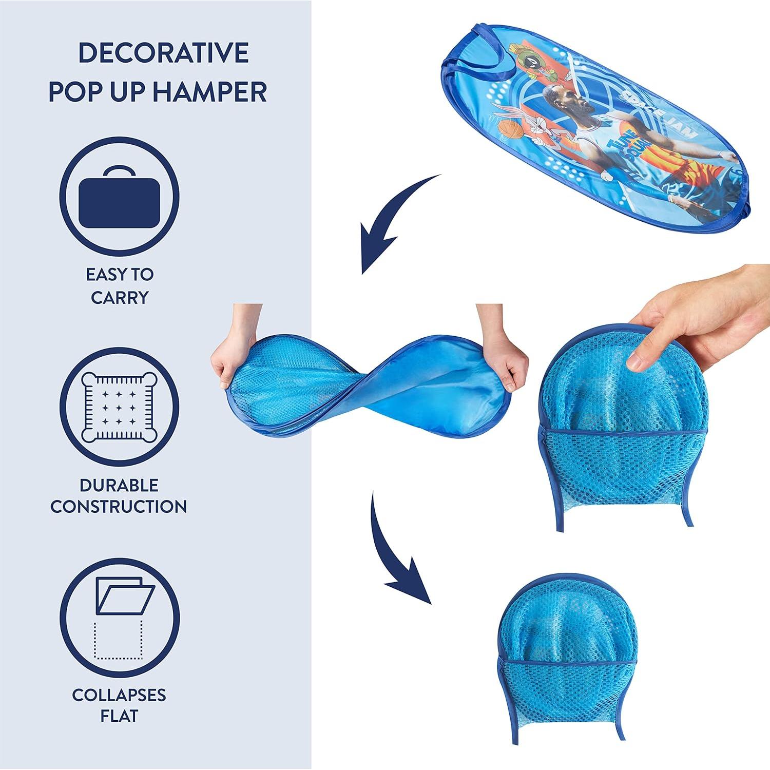 Cesta Plegable Space Jam Idea Nuova 80L para Ropa y Juguetes