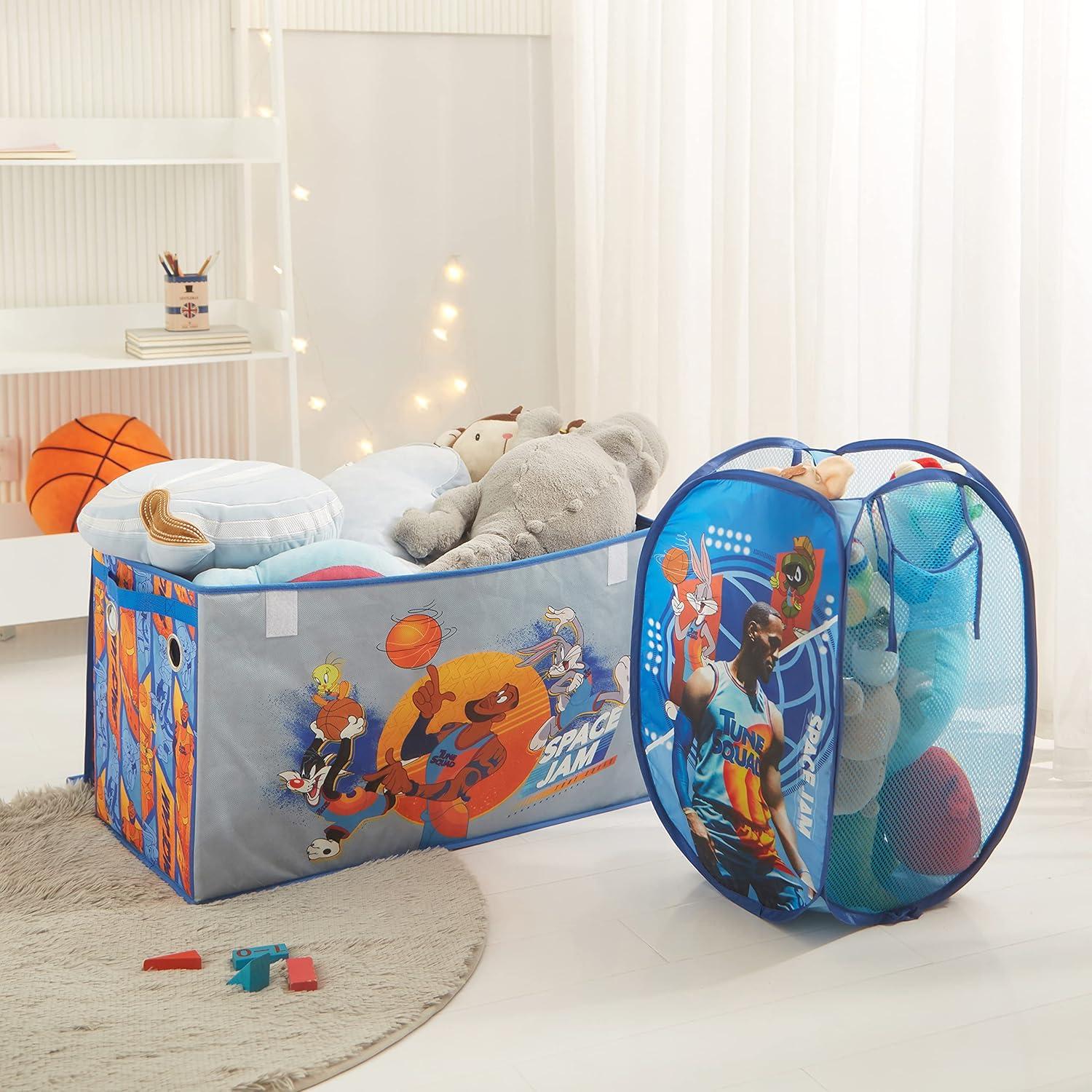 Cesta Plegable Space Jam Idea Nuova 80L para Ropa y Juguetes