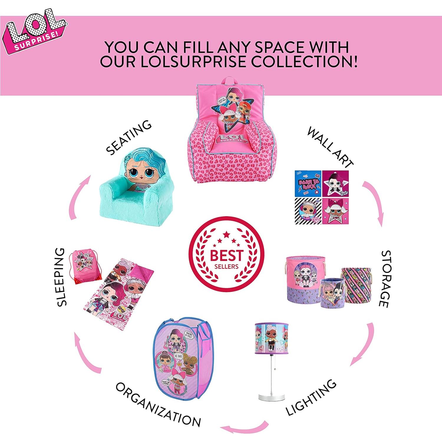 Cesta Plegable Idea Nuova LOL Surprise Rosa 55x34x34 cm