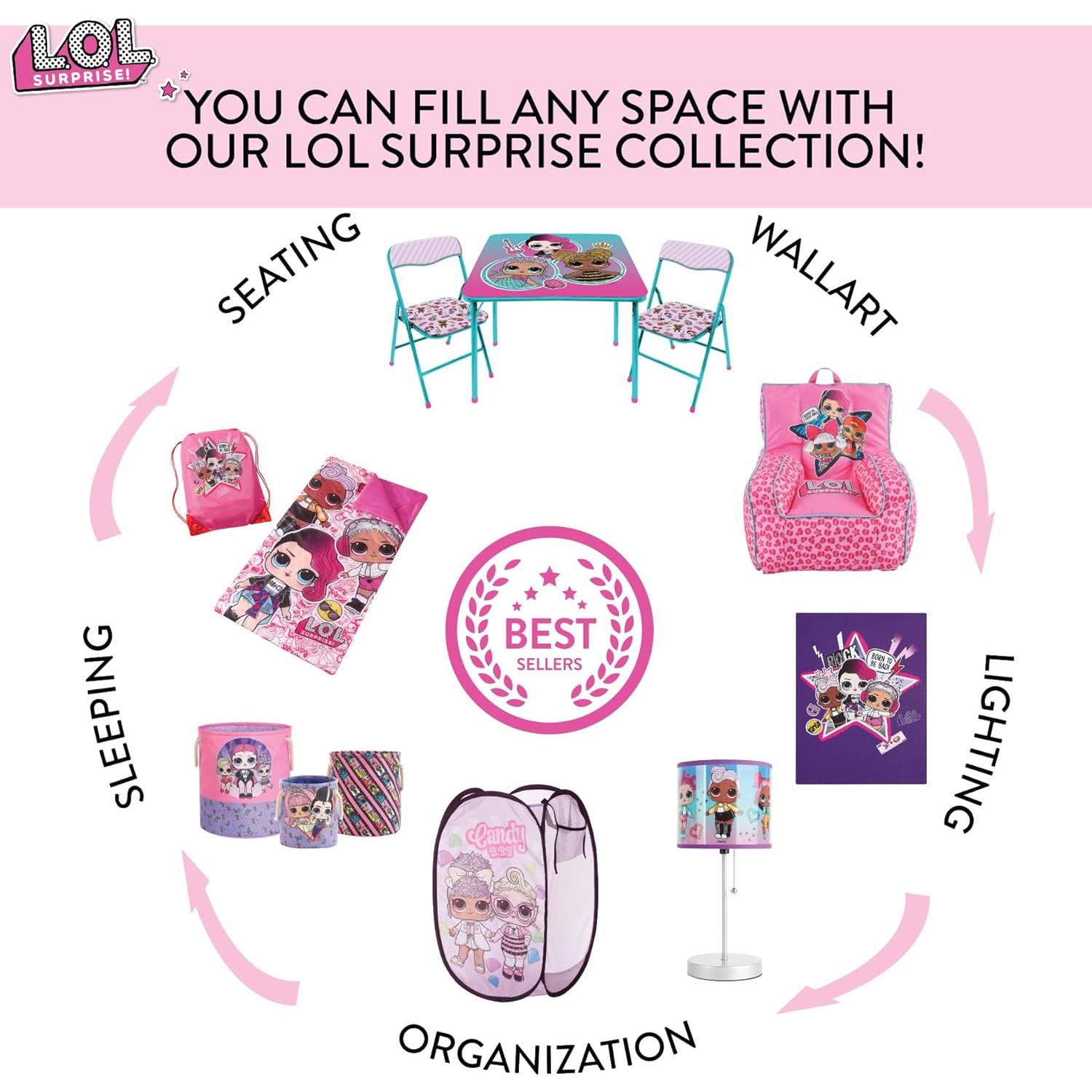 Cesta Plegable Idea Nuova LOL Surprise Rosa 55x34x34 cm