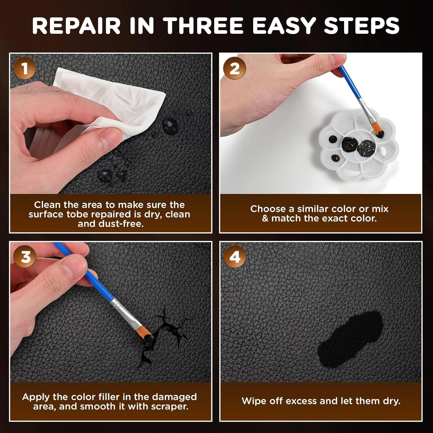 Kit de Reparación de Cuero y Vinilo Kenbry Negro 55g