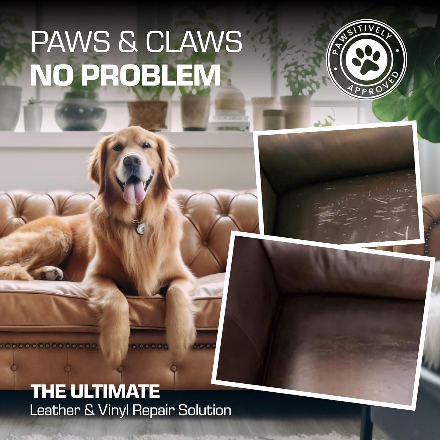 Kit de Reparación de Cuero Negro FORTIVO para Muebles y Autos