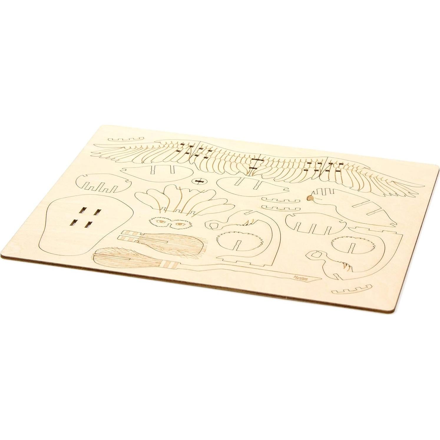 Harry Potter Hedwig Owl 3D Wood Puzzle & Model Figure Kit (24 Pcs) - Build & Paint Your Own 3-D Book & Movie Toy - Officially Licensed - No Glue Required - Gift for Kids, Teens & Adults