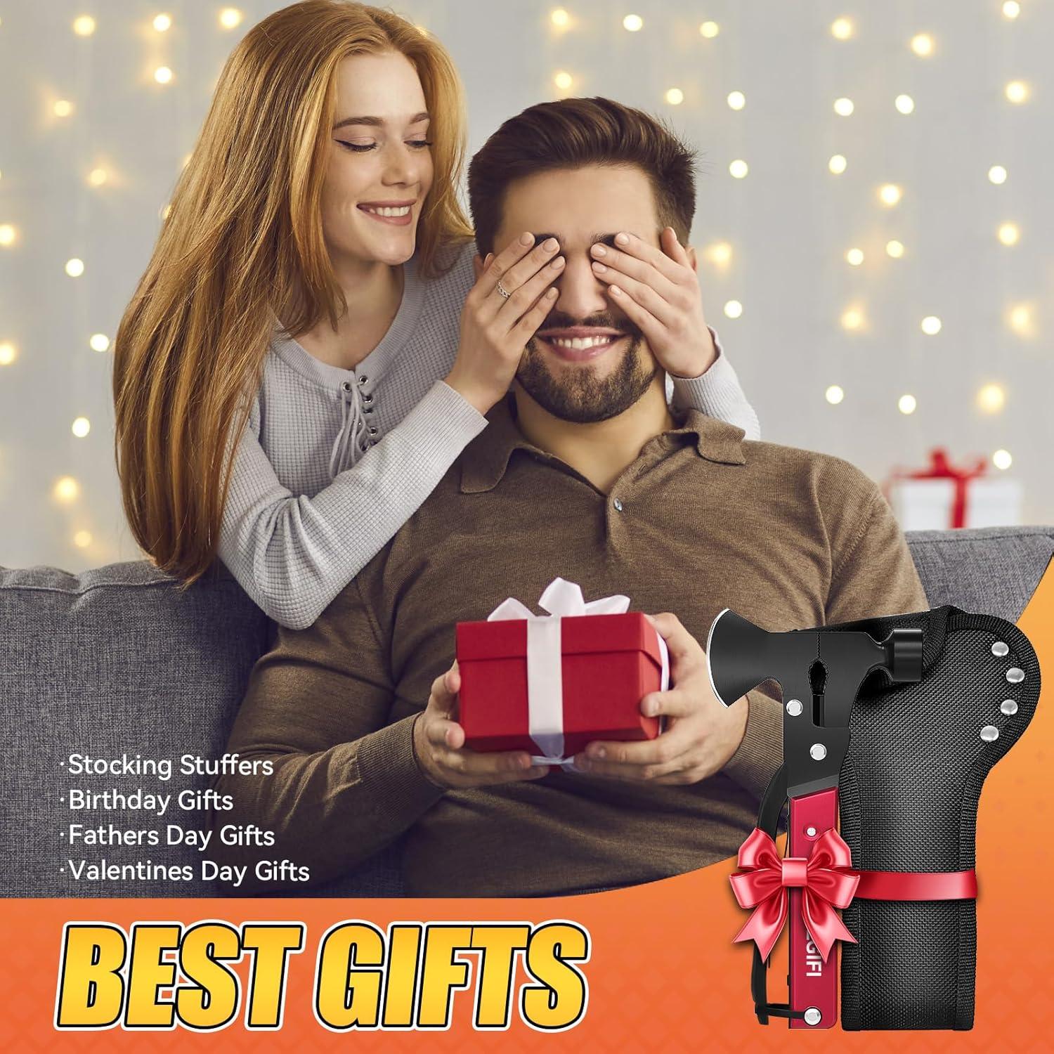 Hacha Multitool 14 en 1 EGIFI Roja para Camping y Supervivencia