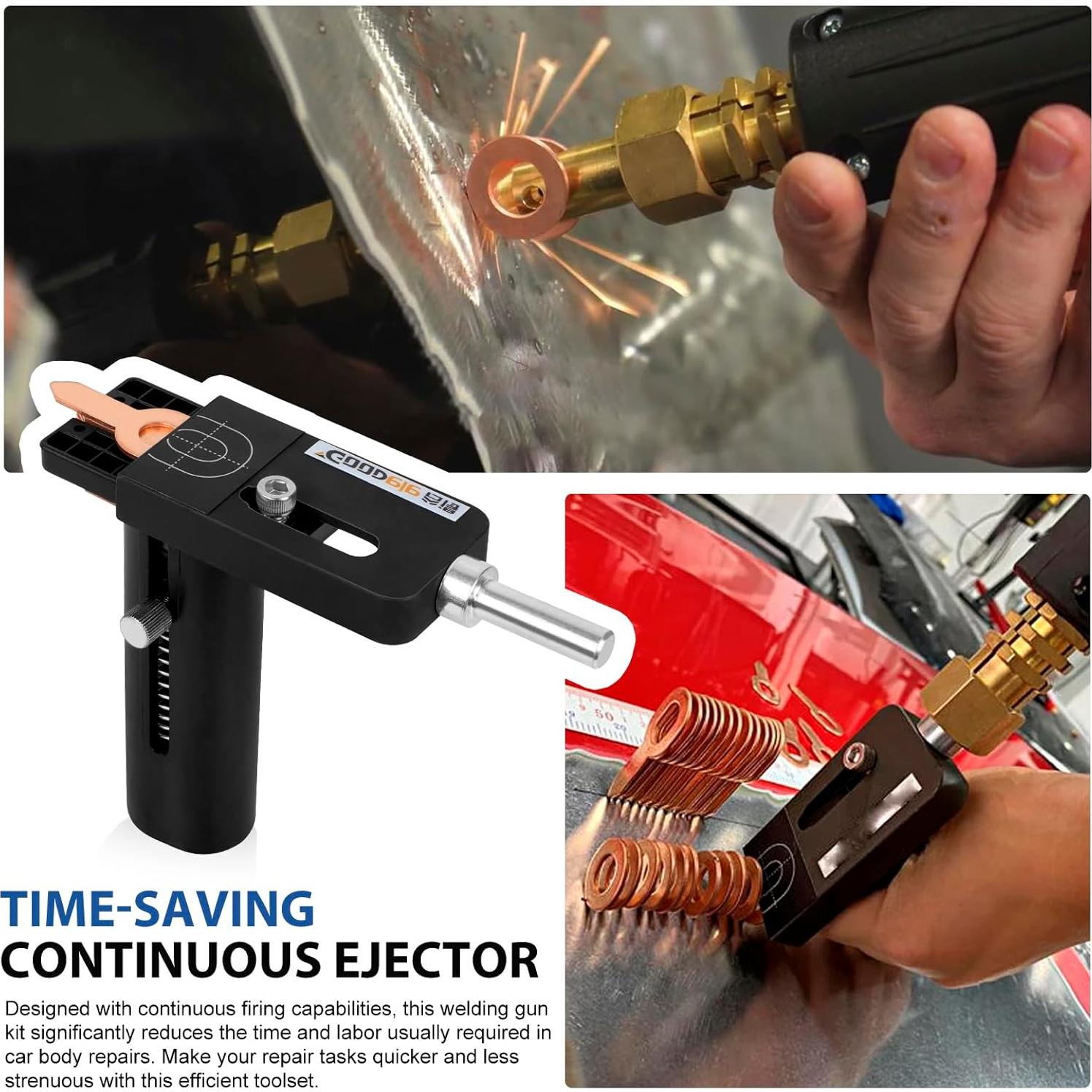 Kit de herramientas de reparación de carrocería QKVCX con pistola de soldadura