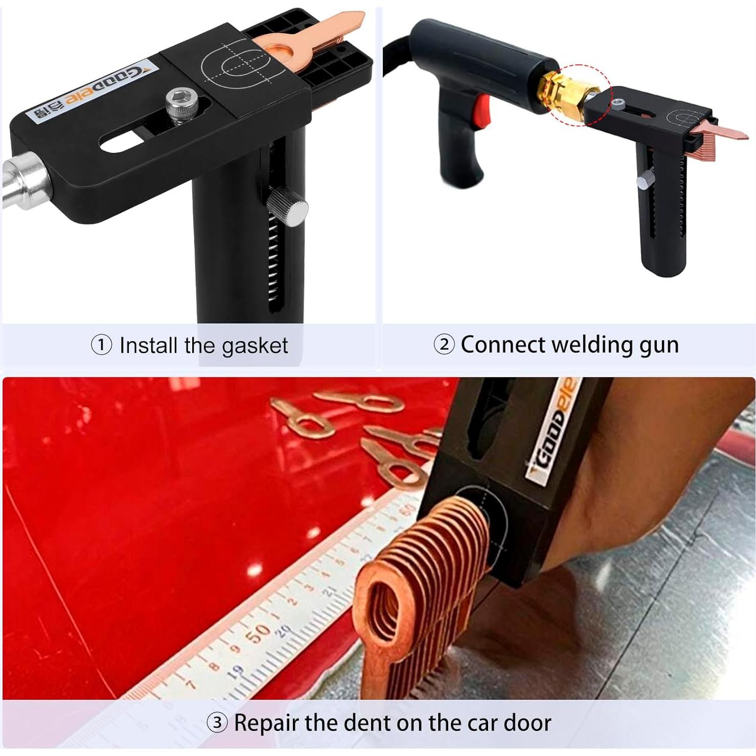 Kit de herramientas de reparación de carrocería QKVCX con pistola de soldadura