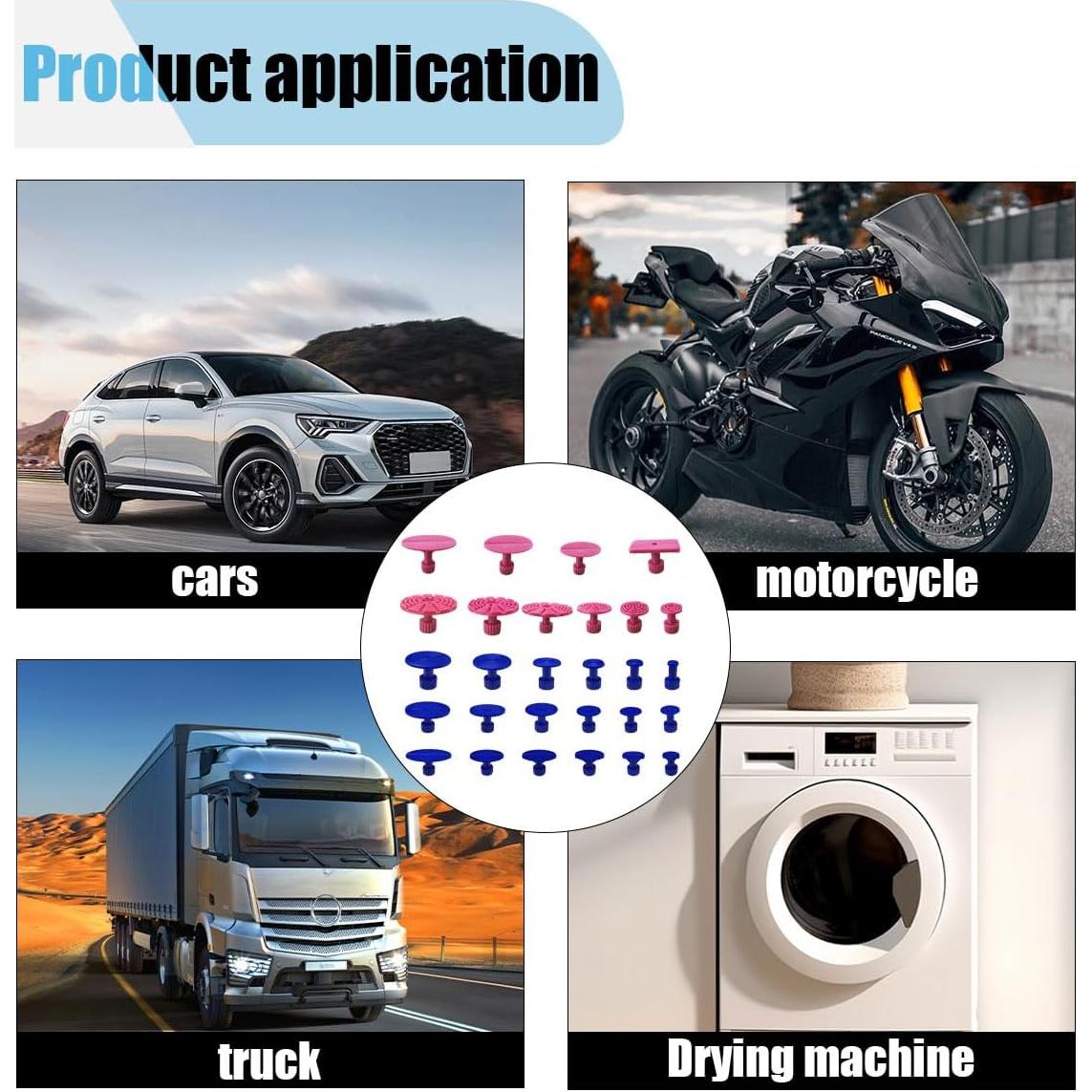 Kit 120 Gomas Extracción Abolladuras Carro BDZMC - Reparación