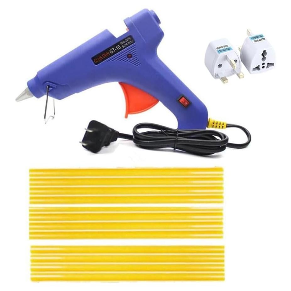 Pistola de Pegamento Caliente 100W Houshan con 12 Barritas