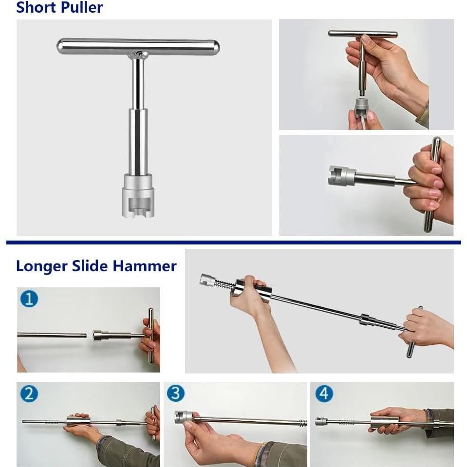 HANSHUO Car Dent Repair Kit, 93Pcs Car Dent Removal Tools, Car Dent Puller with Slide Hammer T-Bar, Bridge Puller Dent Remover Tool for Car Refrigerator Door Ding Repair. (93 Pcs)