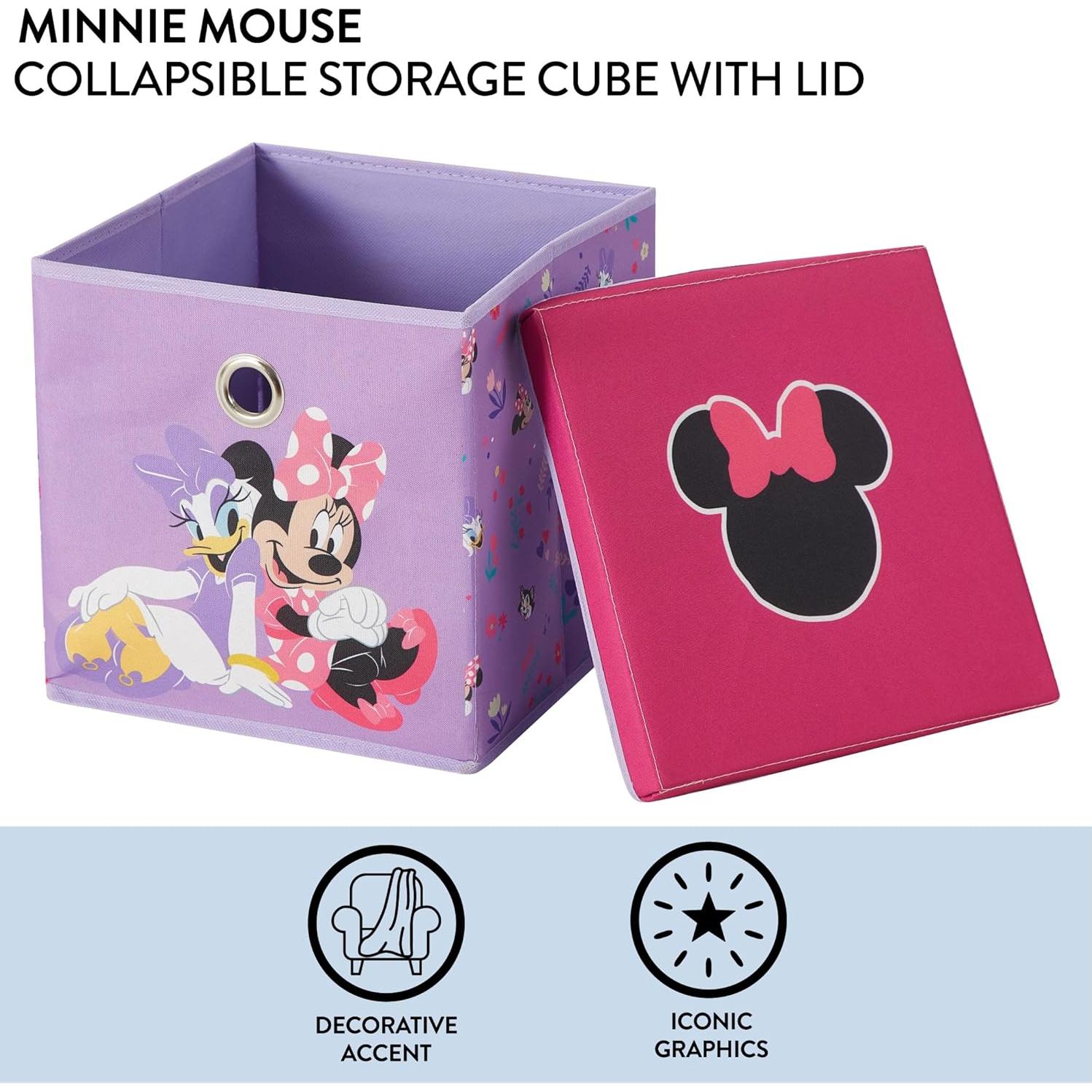 Cubo de Almacenamiento Plegable Idea Nuova Minnie Mouse 25,4 cm