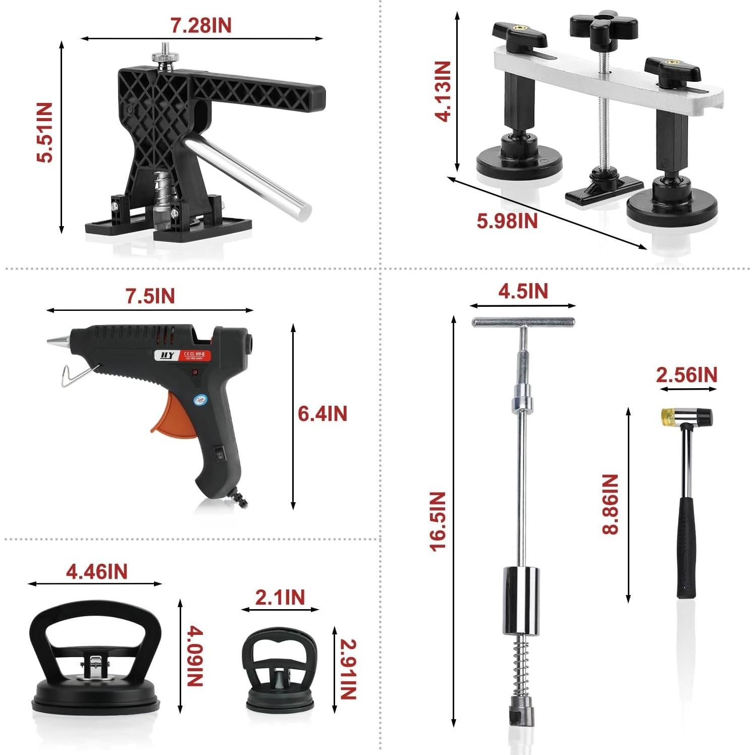 Kit de Reparación de Abolladuras ROADGIVE 100PCS para Carrocería