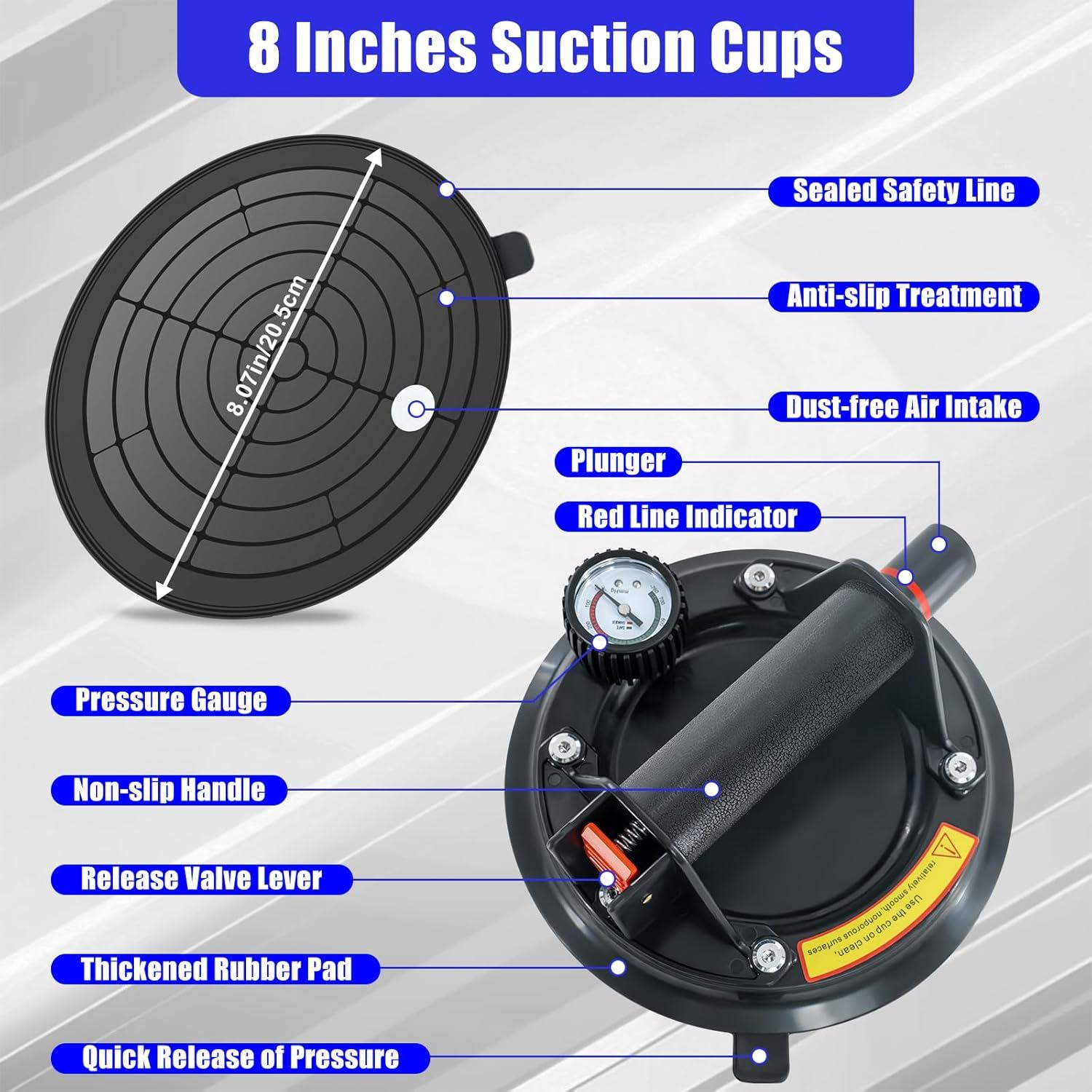Paquete de 2 Ventosas de Vidrio BaoNeedy 20 cm Alta Resistencia