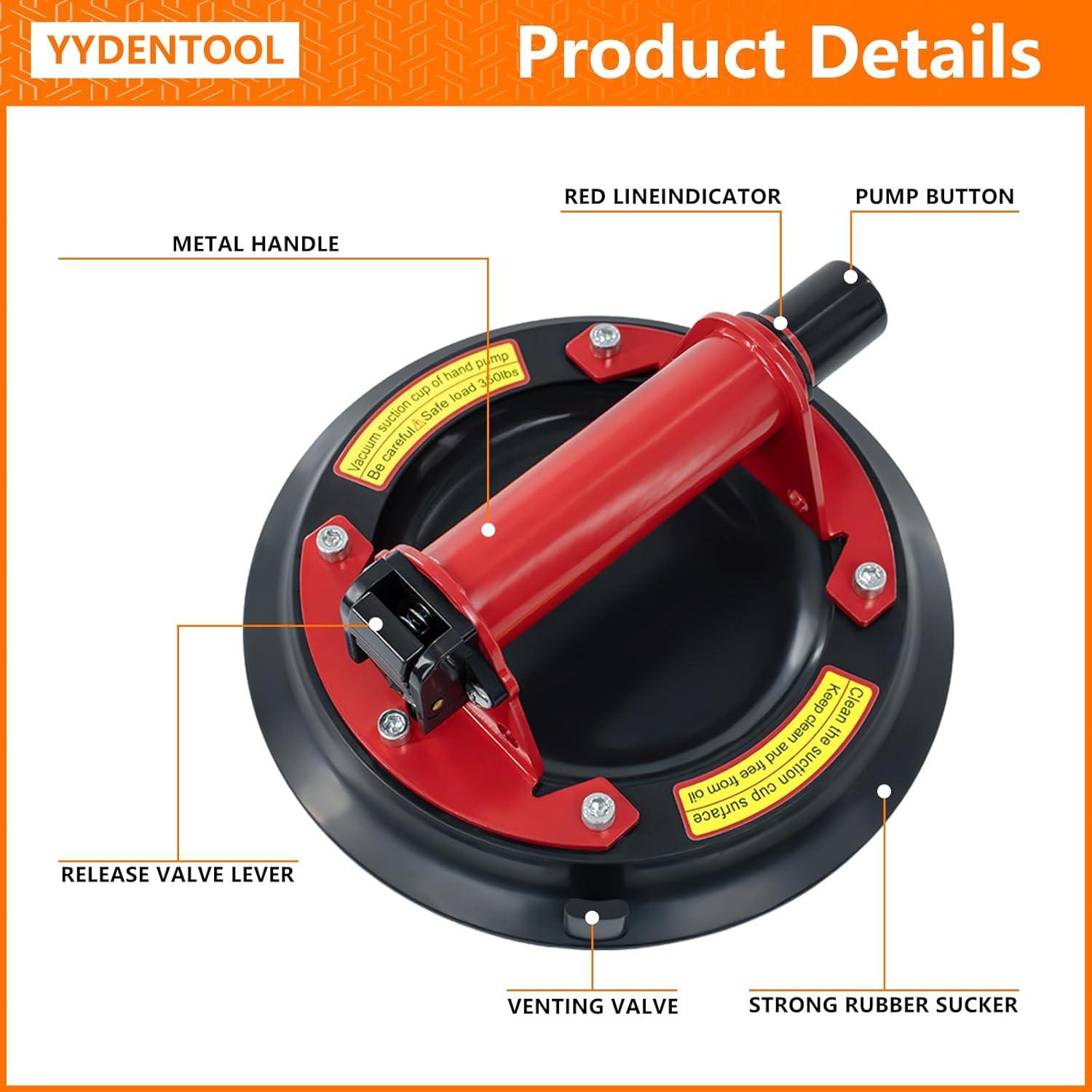 Ventosas de vidrio YYDENTOOL 8" alta resistencia 2 unidades
