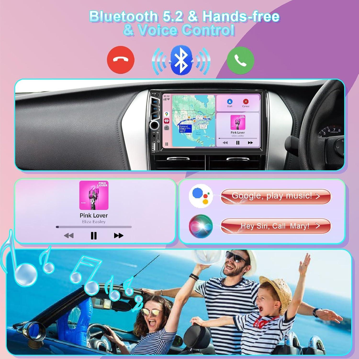 Estéreo de coche Nideocion 7032C Doble Din 7" Bluetooth GPS