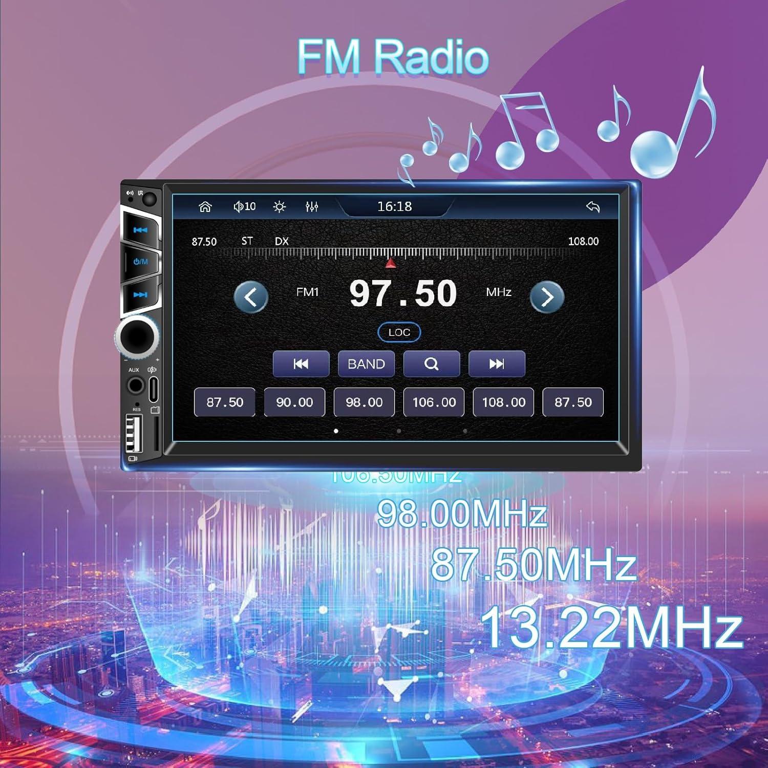 Estéreo de coche Nideocion 7032C Doble Din 7" Bluetooth GPS