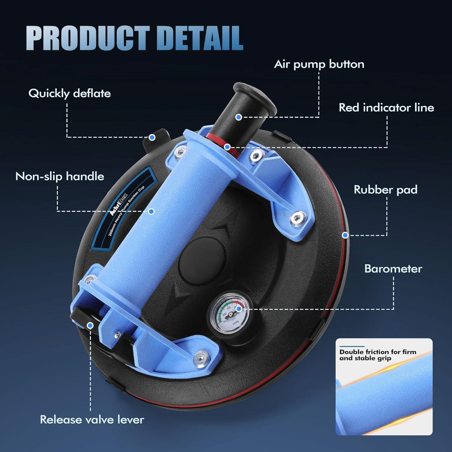 Ventosas de Alta Resistencia 20 cm - 2 Unidades con Manómetro