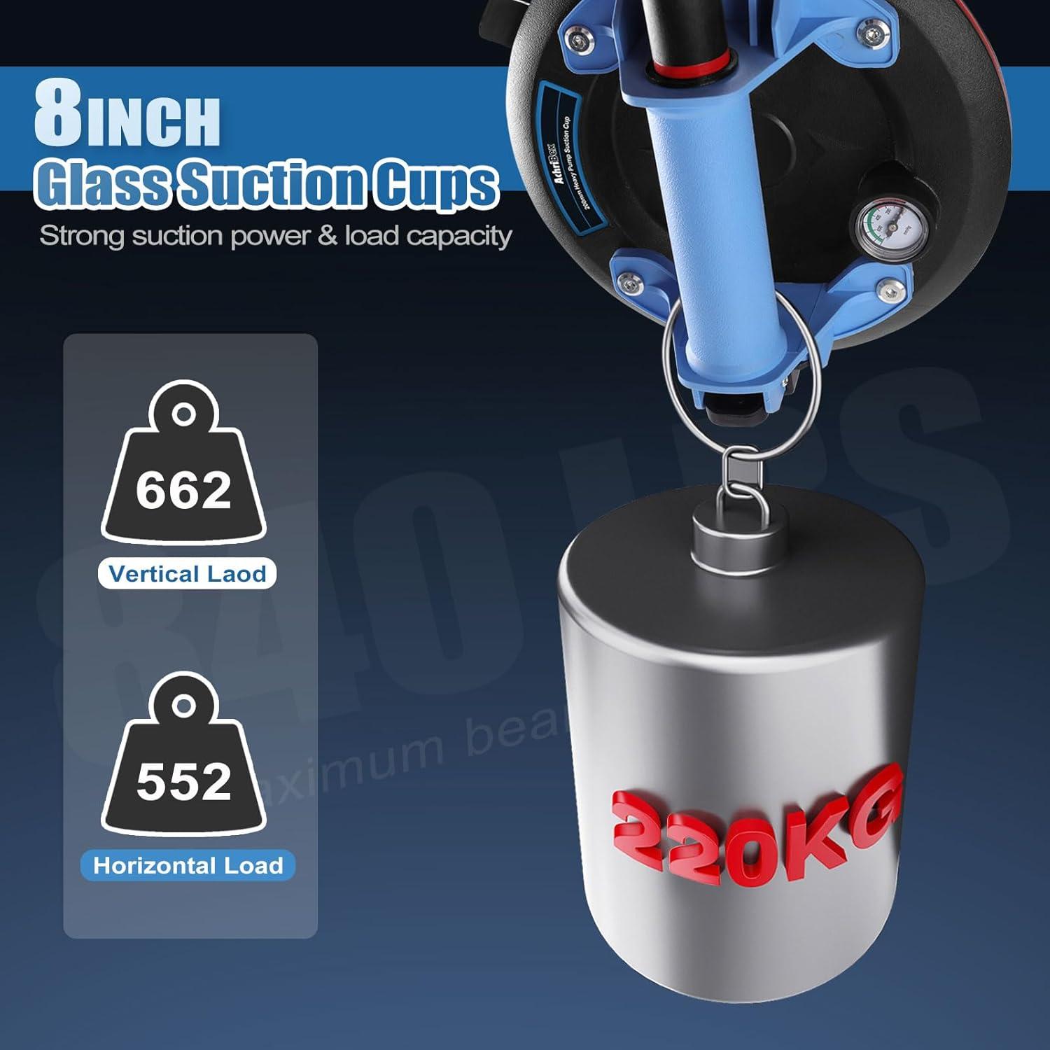 Ventosas de Alta Resistencia 20 cm - 2 Unidades con Manómetro