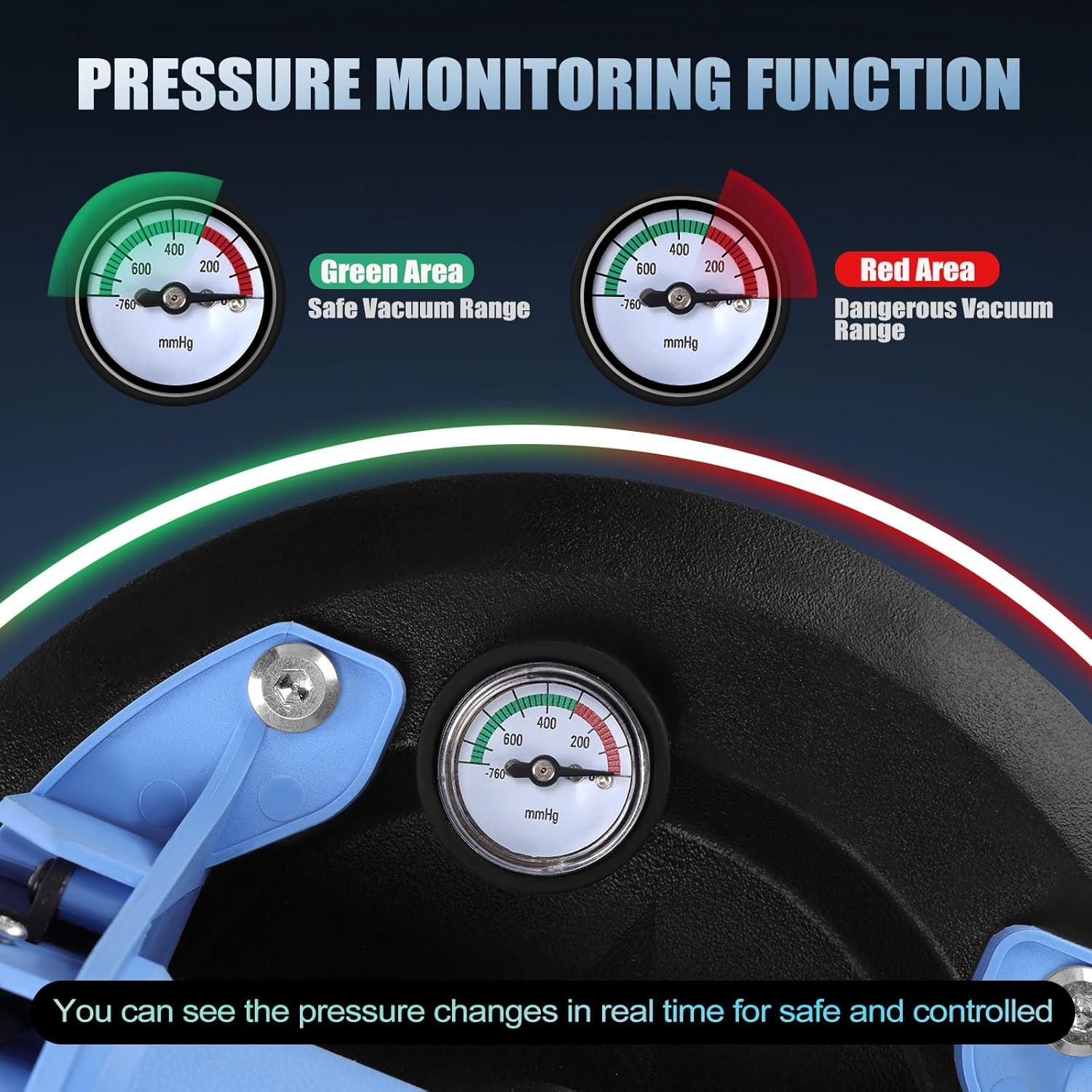Ventosas de Alta Resistencia 20 cm - 2 Unidades con Manómetro