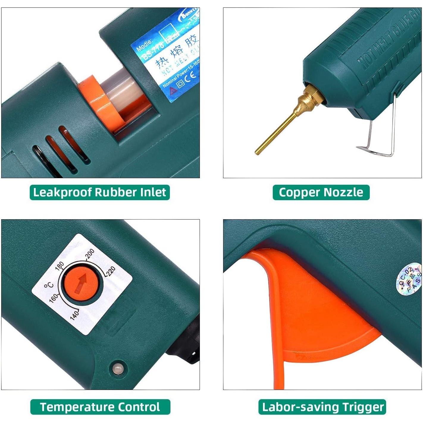 Pistola de Pegamento Caliente Boswell 150W con 6 Boquillas