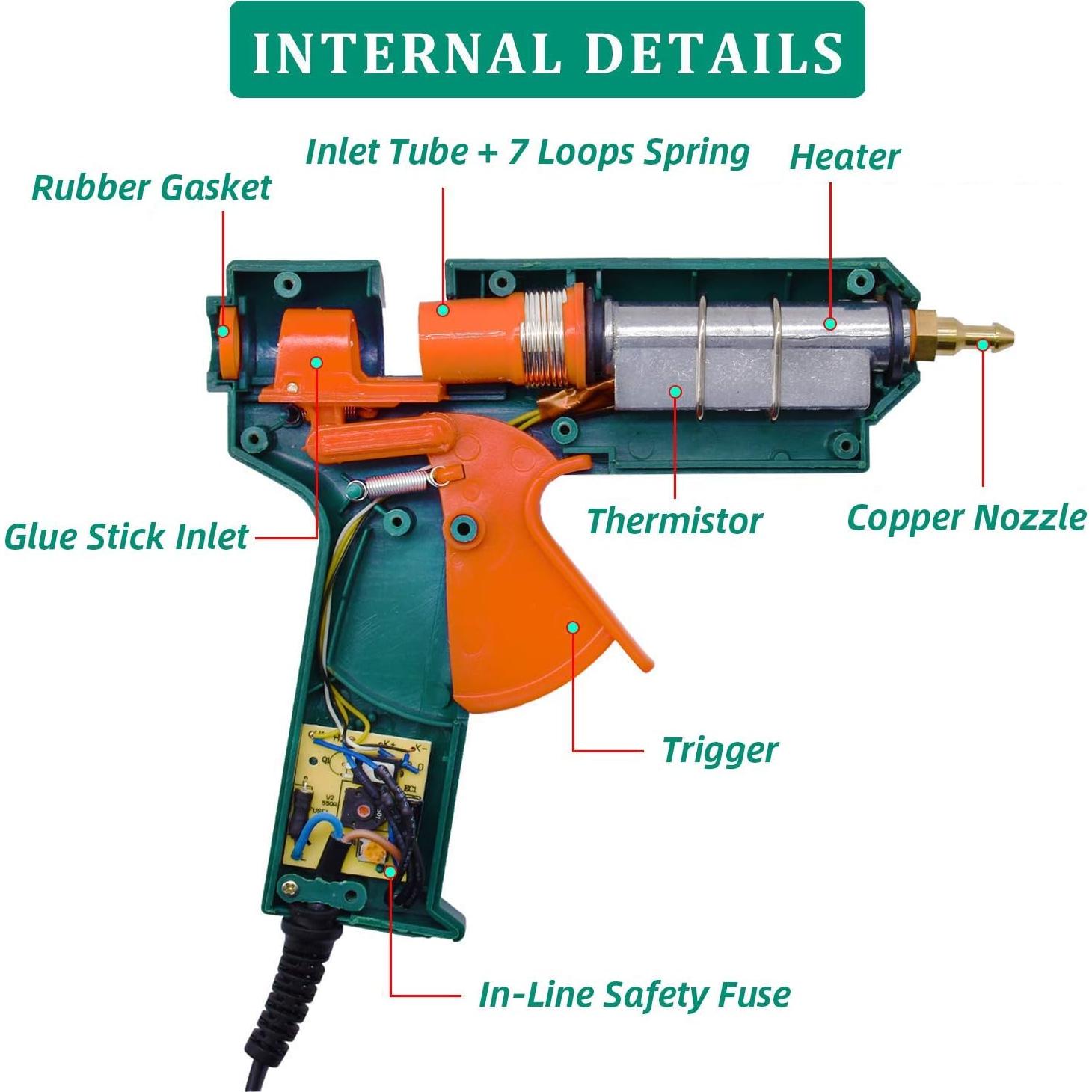 Pistola de Pegamento Caliente Boswell 150W con 6 Boquillas