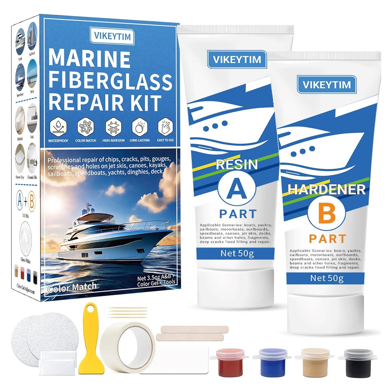 Kit de Reparación de Fibra de Vidrio Marino VIKEYTIM 100g