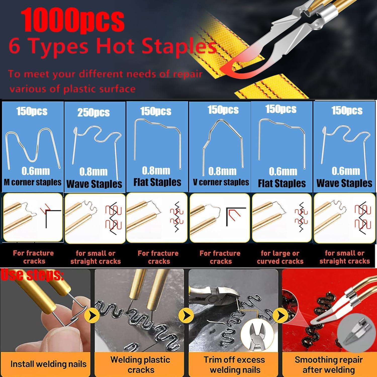 Soldador de Plástico VCTSELITY 220W con Kit de Reparación 1002PCS