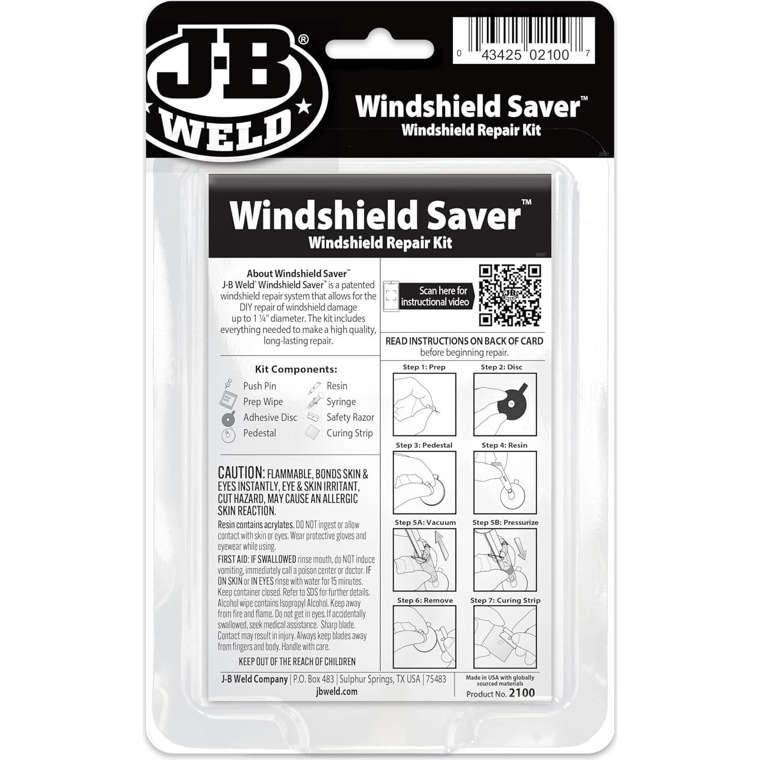 Kit de Reparación de Parabrisas J-B Weld 2100, 59.15 ml
