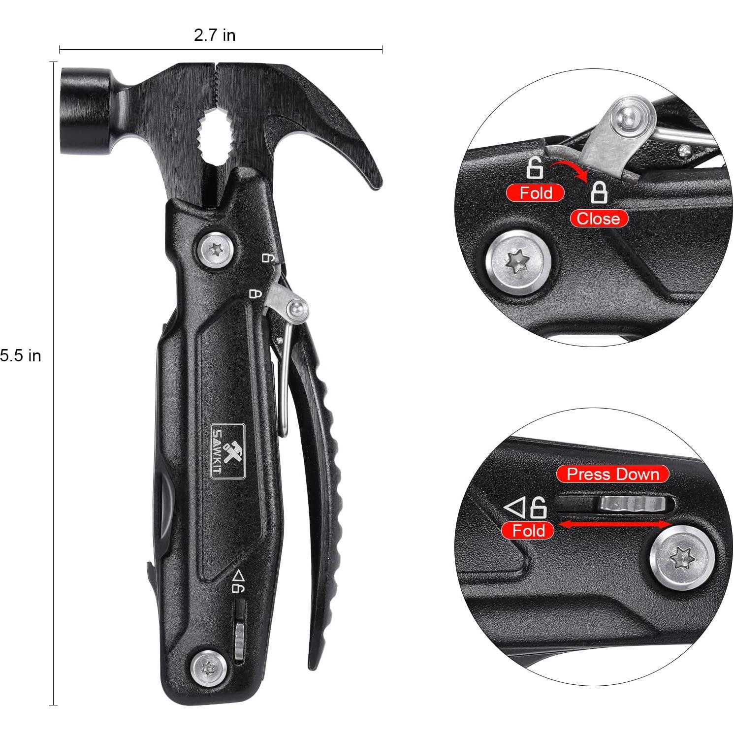 Martillo Multi-Herramienta 15 en 1 Sawkit Compacto Negro