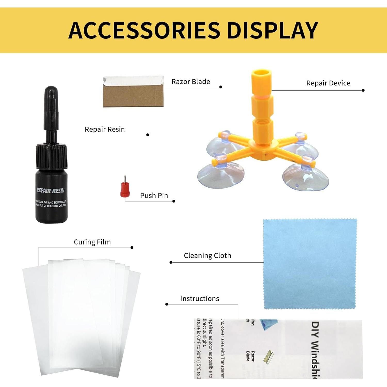 Kit de Reparación de Parabrisas LOCBONDSO para Chips y Grietas