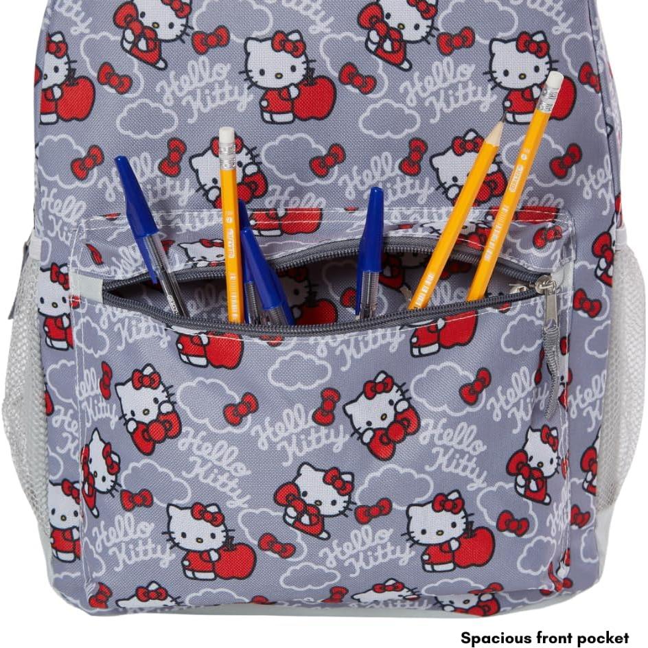 Mochila Hello Kitty Fast Forward 40 cm Roja y Gris