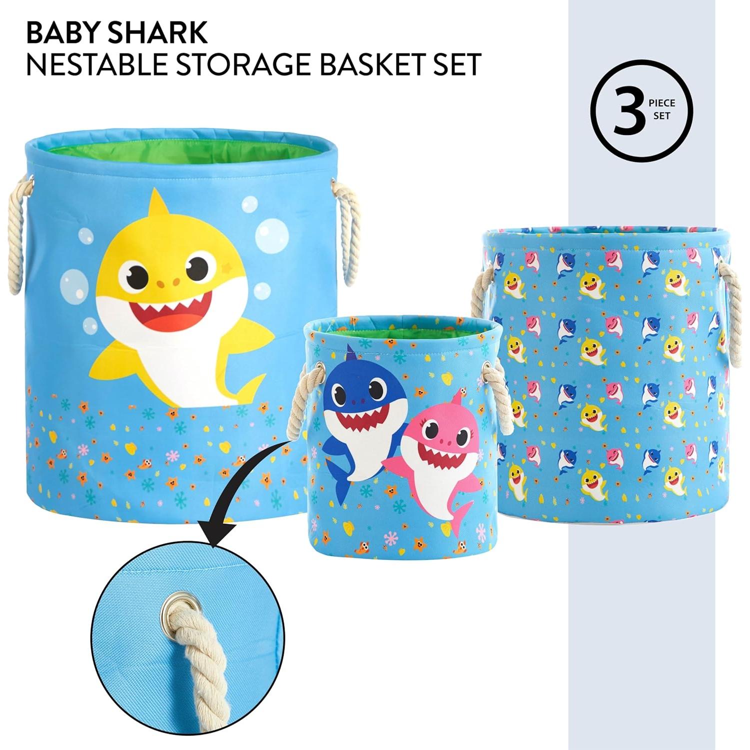 Cestas de Almacenamiento Baby Shark - Juego de 3 Piezas