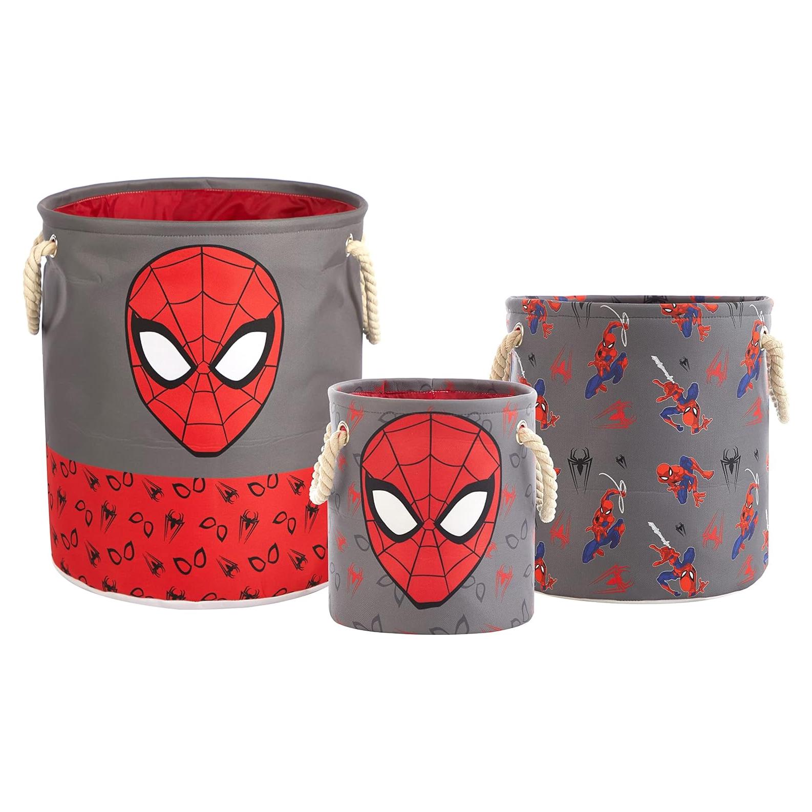 Cestas de Almacenamiento Spiderman 3 Piezas con Asas