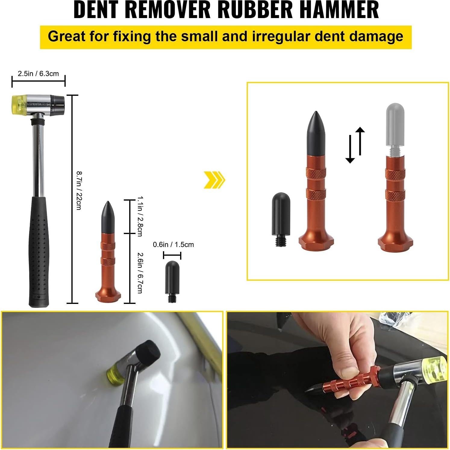 Kit de Eliminación de Abolladuras VEVOR 20 Piezas Acero Inoxidable