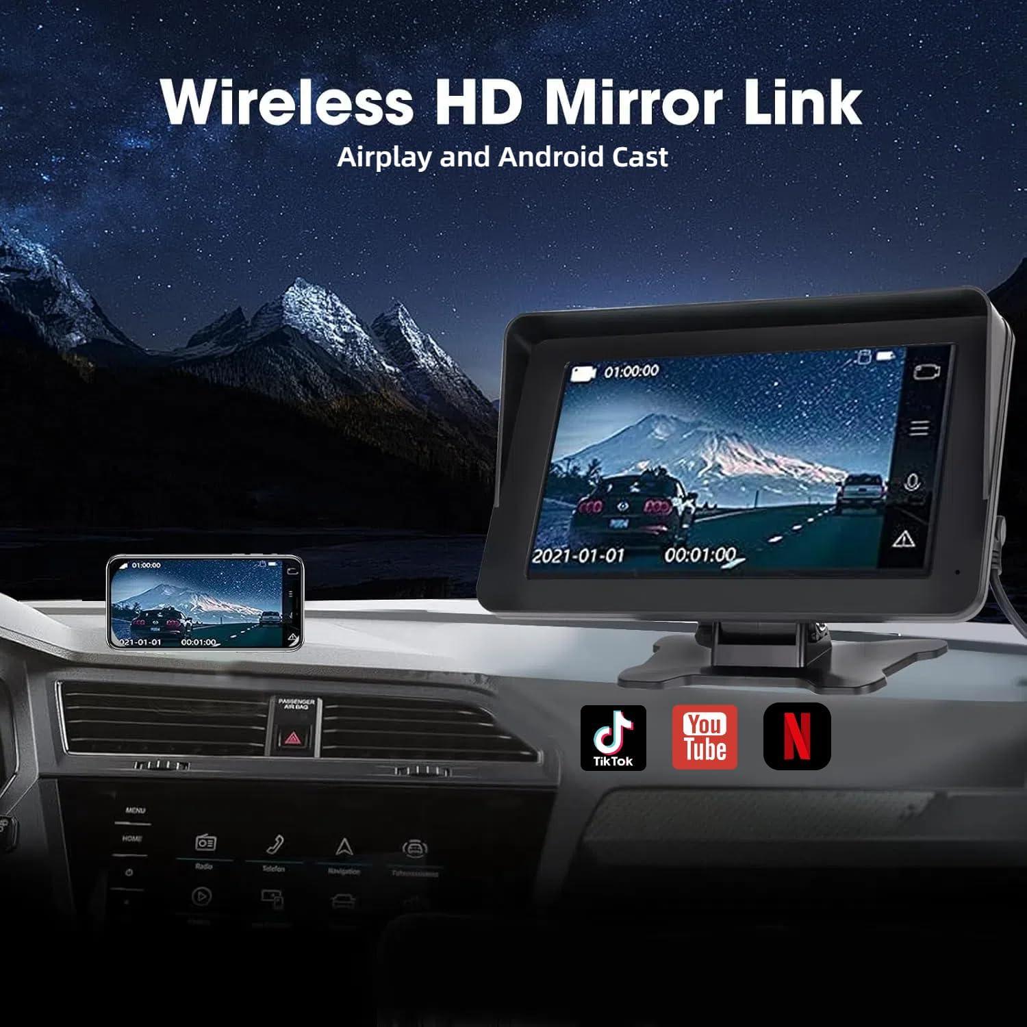 Estéreo de coche HUICCN 7" Bluetooth CarPlay Android Auto