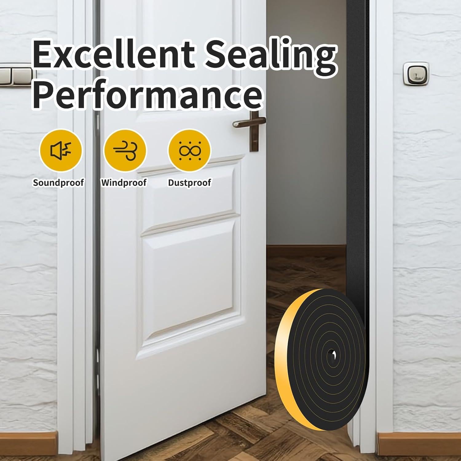 Burlete Aislante Acústico MIKONIYA 4m Negro Caucho CR