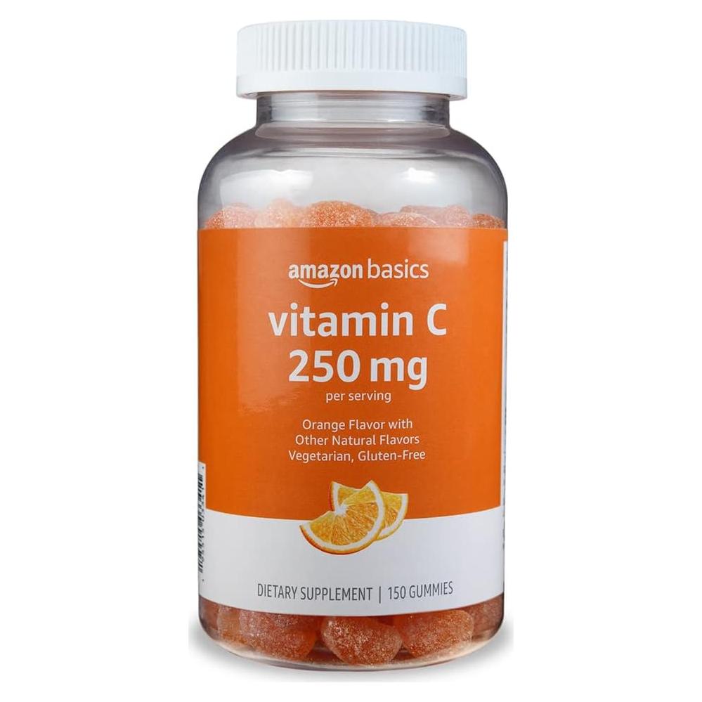 Gomitas de Vitamina C 250 mg Amazon Basics Naranja 150 Unidades