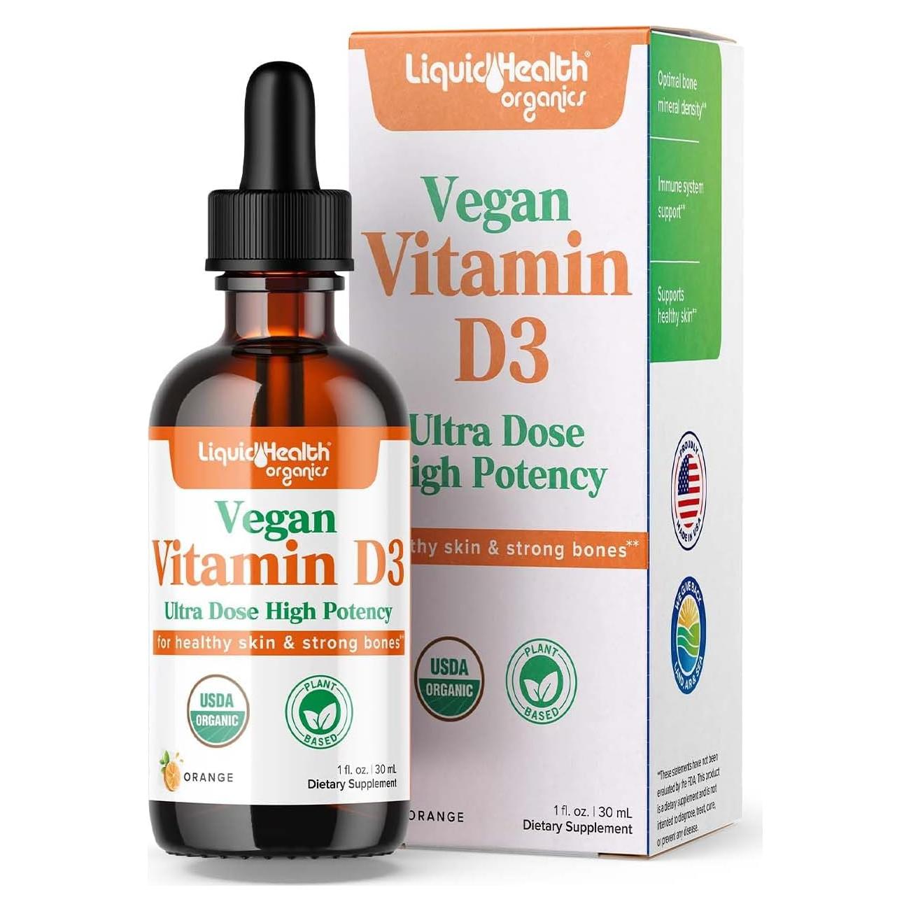 Gotas de Vitamina D3 Vegana LIQUIDHEALTH 5000 UI 59 ml