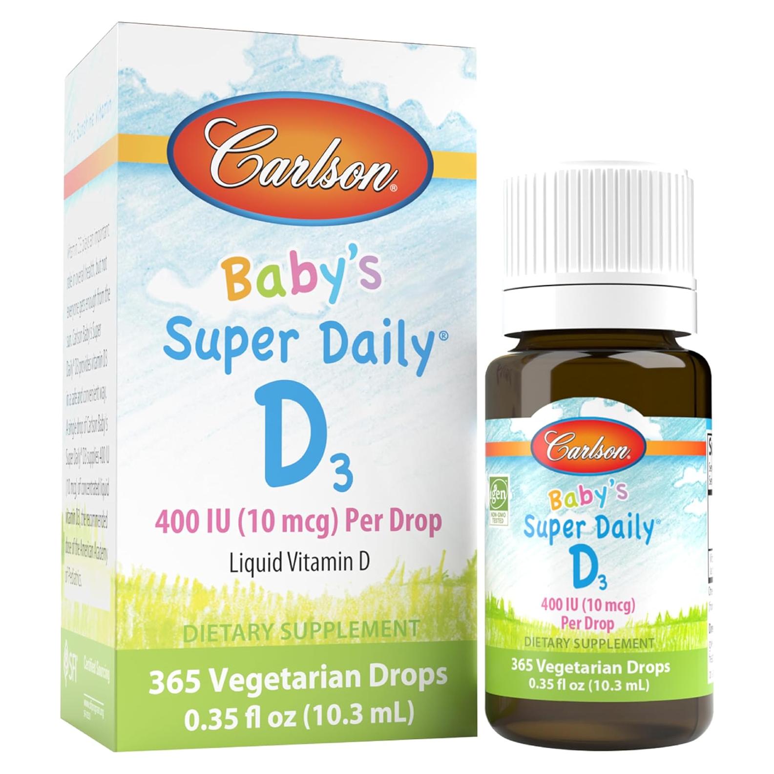 Gotas de Vitamina D3 Carlson 400 IU para Bebés 10.4 ml