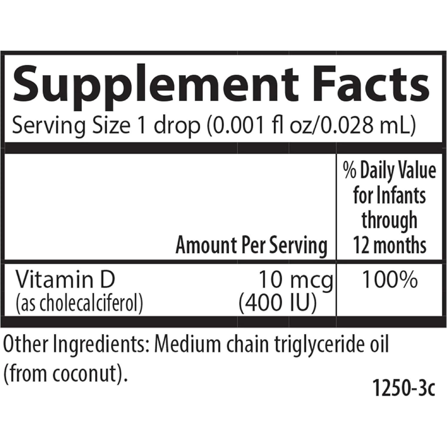 Gotas de Vitamina D3 Carlson 400 IU para Bebés 10.4 ml