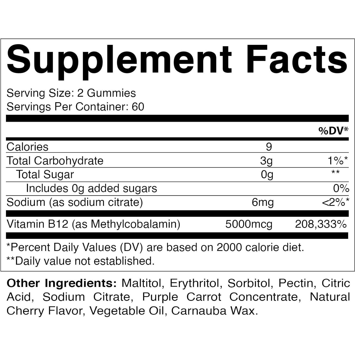 Gominolas Vitamina B12 Vitamatic 5000 mcg - 120 Unidades