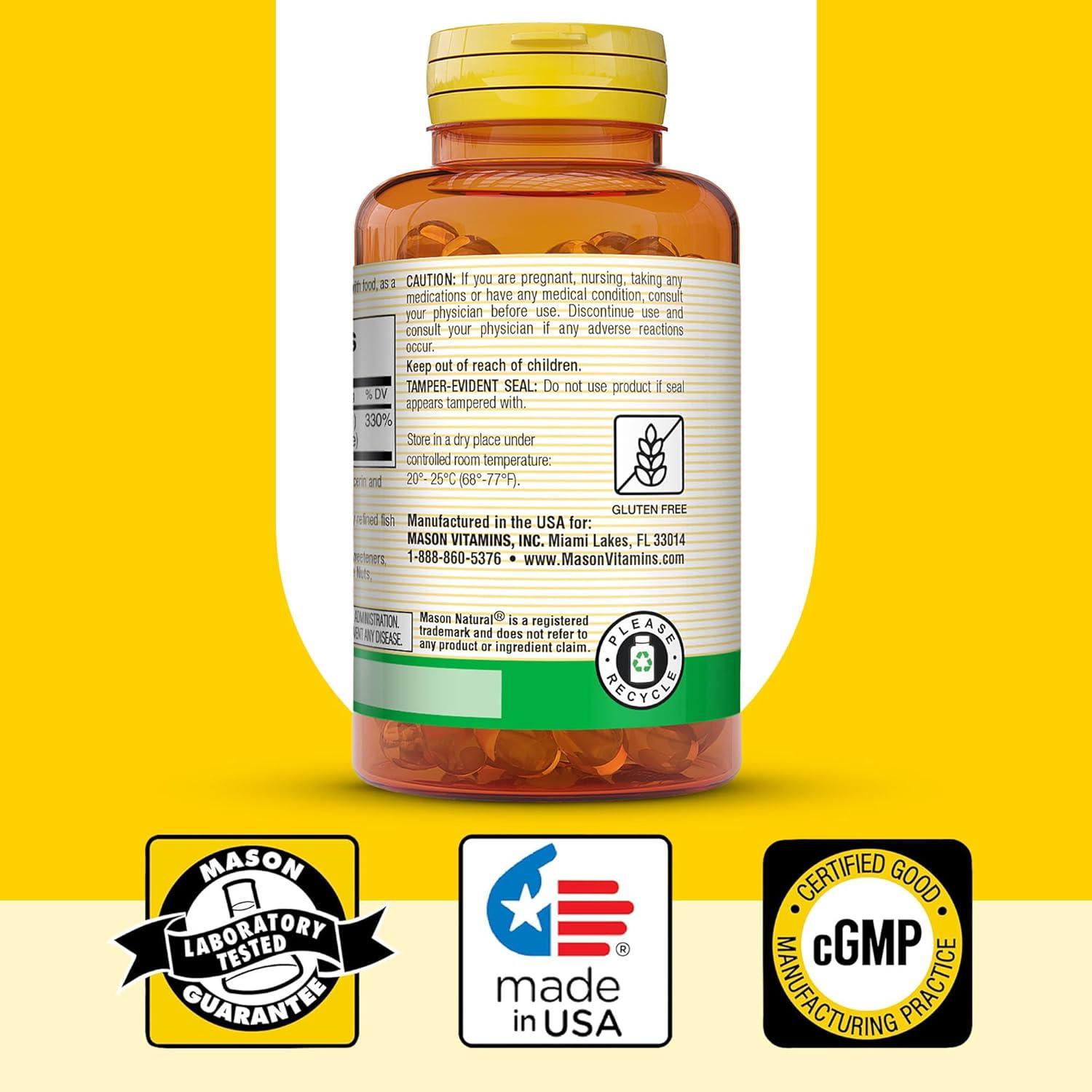 Vitamina A 3000 mcg Mason Natural 100 Softgels Salud Ocular