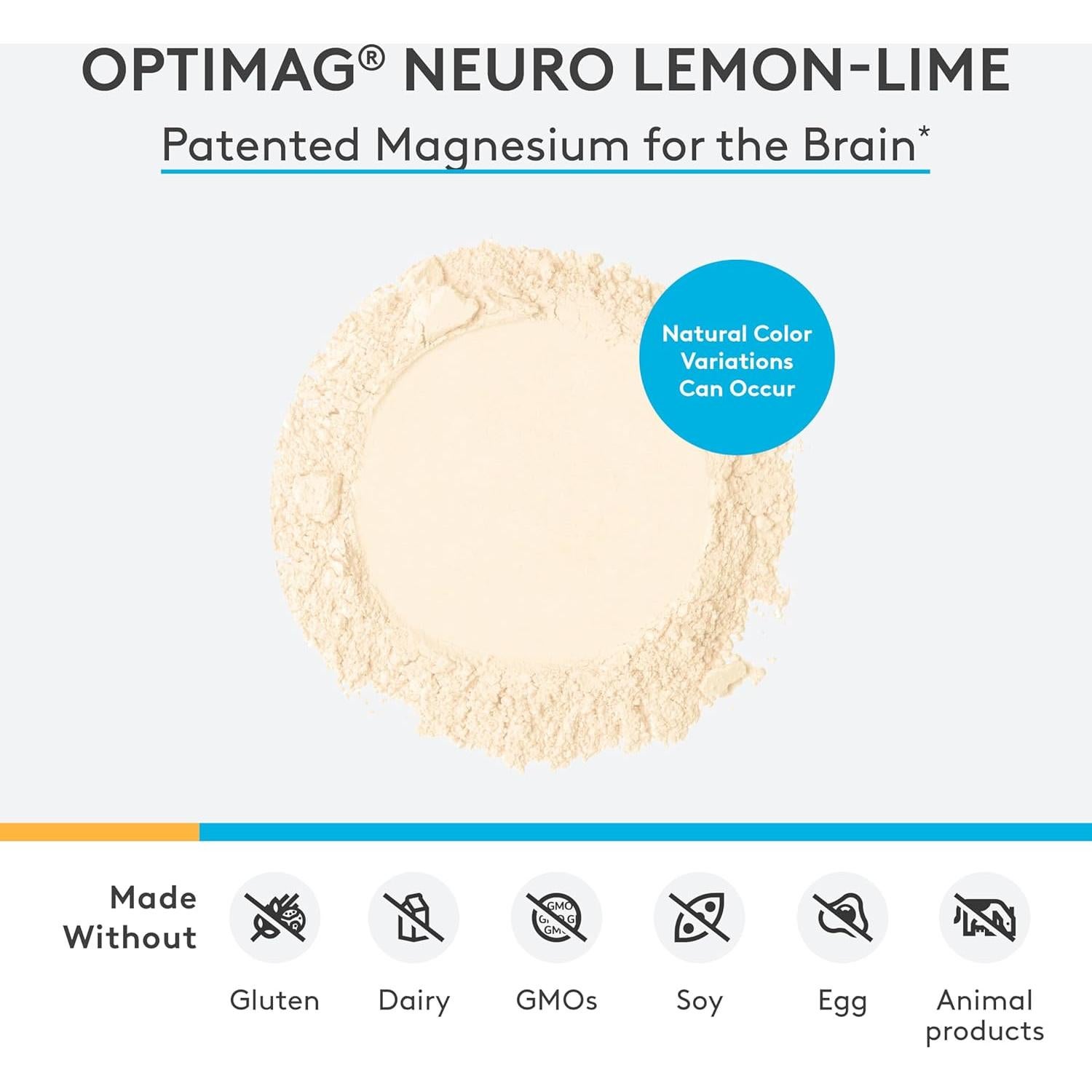 Polvo de Magnesio Quelado XYMOGEN OptiMag Neuro 144g Limón Lima