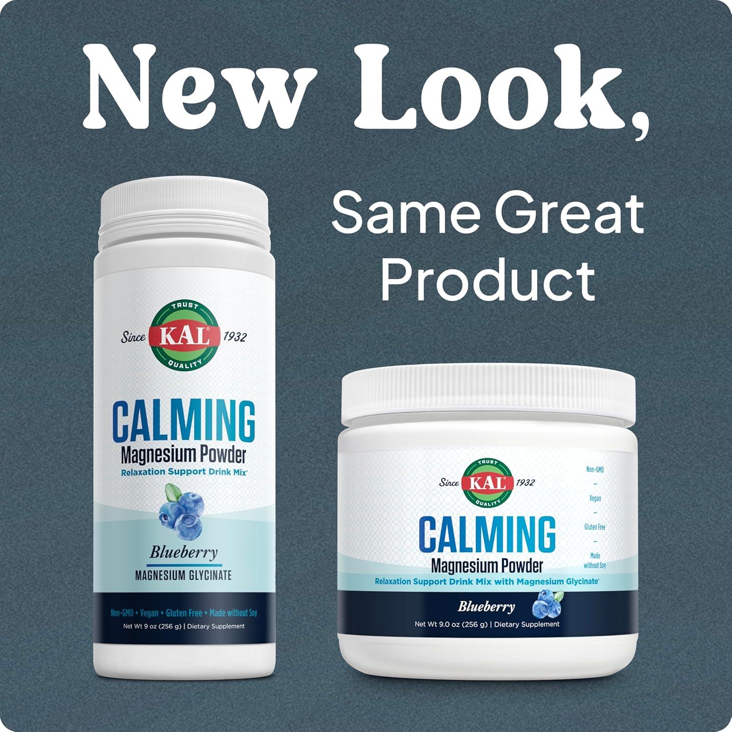 KAL Polvo de Magnesio Calmante 255g - Sabor Arándano, Vegano