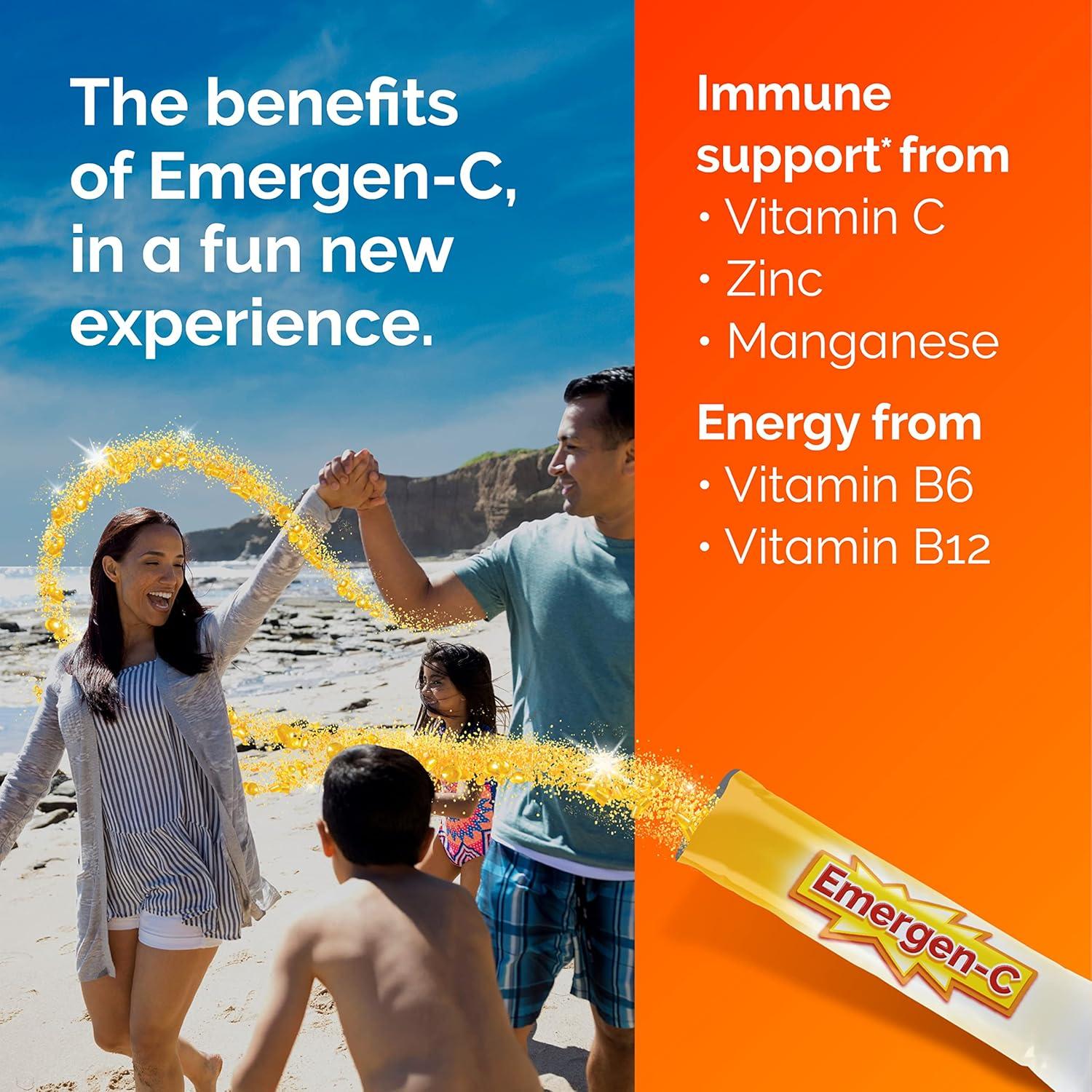 Cristales Emergen-C 56 Stick Vitalidad Naranja Vitamina C Zinc